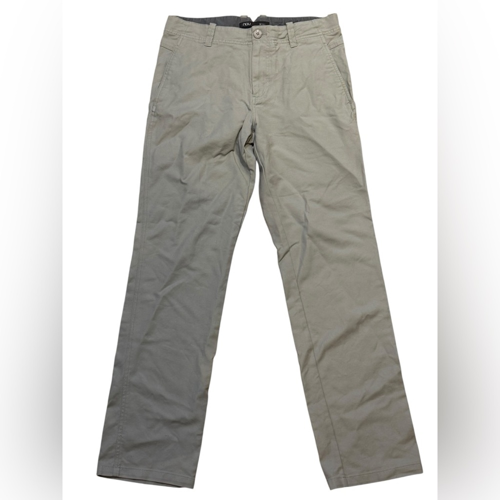 NAU Khaki Straight‑Leg Organic Cotton Blend Chino Pants Size 32 × 33